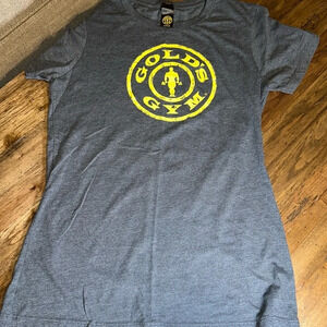 Gold’s Fitness Gym Workout Gray Short Sleeve T-Shirt Size Lrg Women’s